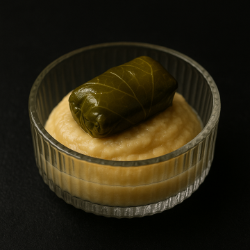 Marinated Grape Leaves with Rice, Blueberries, and Pine Nuts